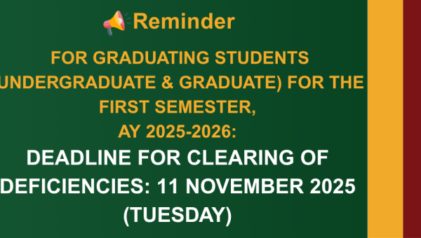 Deadline for Graduating Students to clear Previous Deficiencies